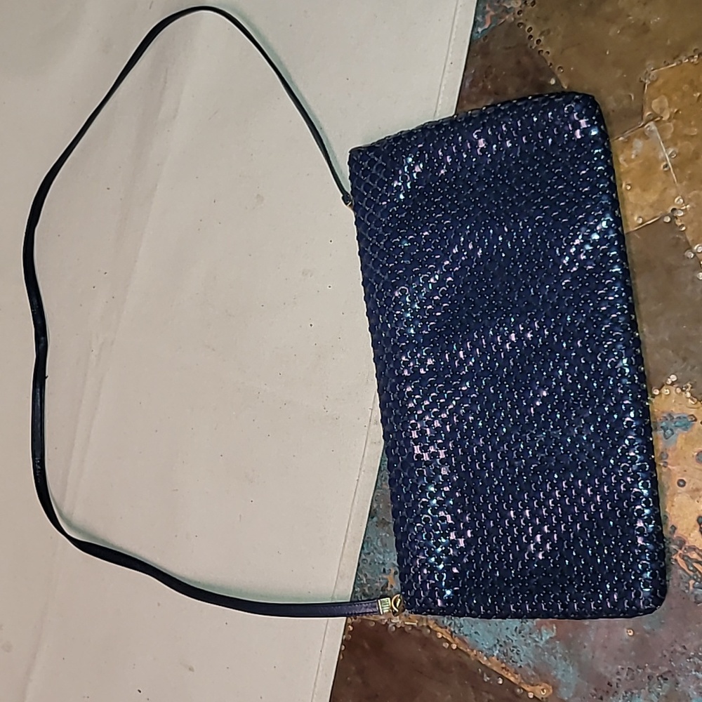 Vintage. Made in USA. Whiting and Davis. Mesh shoulder envelope bag /purse.